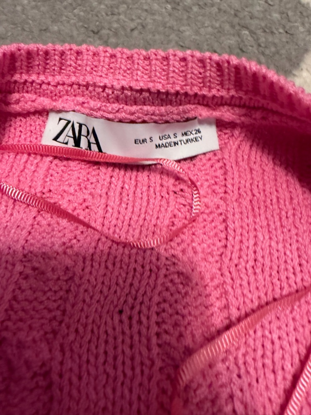 Zara Bright Pink Cable Knit Cardigan - Picture 3 of 3